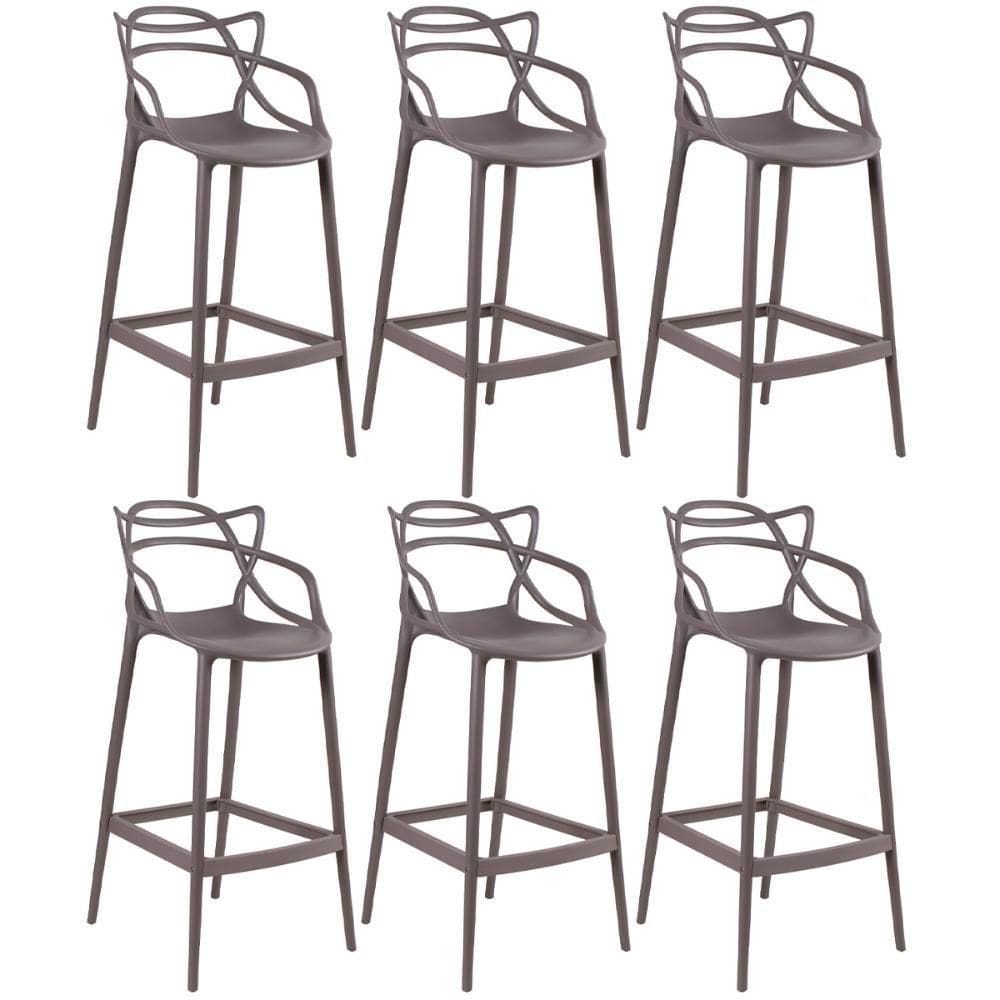 Kit 6 Banquetas Altas Masters Allegra 76 Cm Fendi