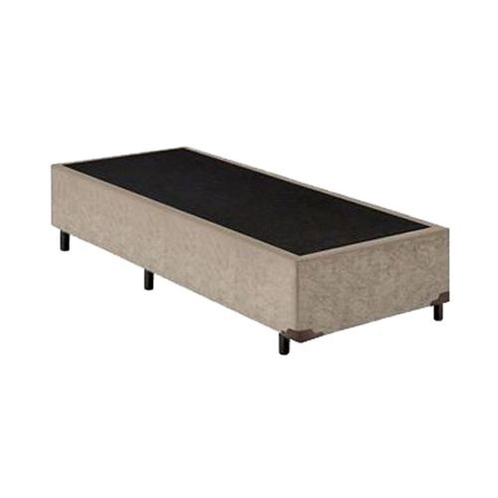 Base Box Solteiro Suede Bege