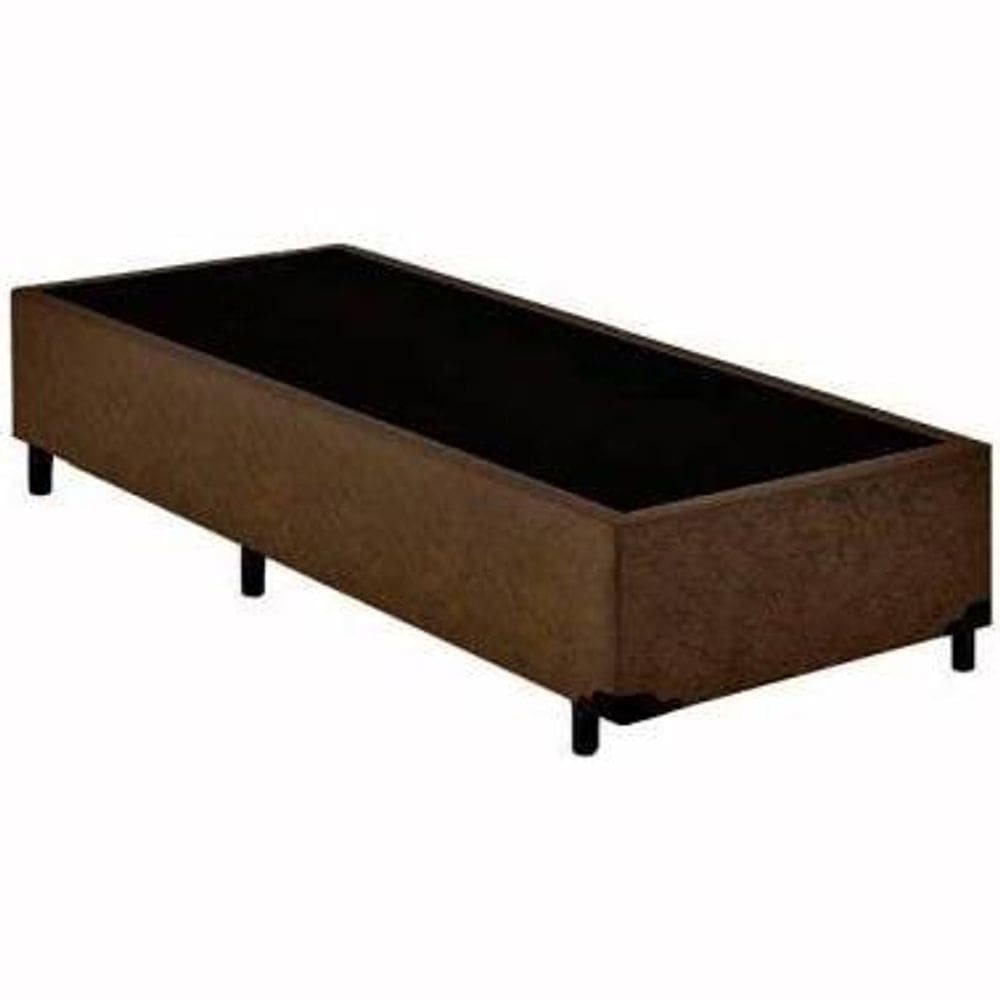 Base Box Solteiro Blindado Suede Marrom