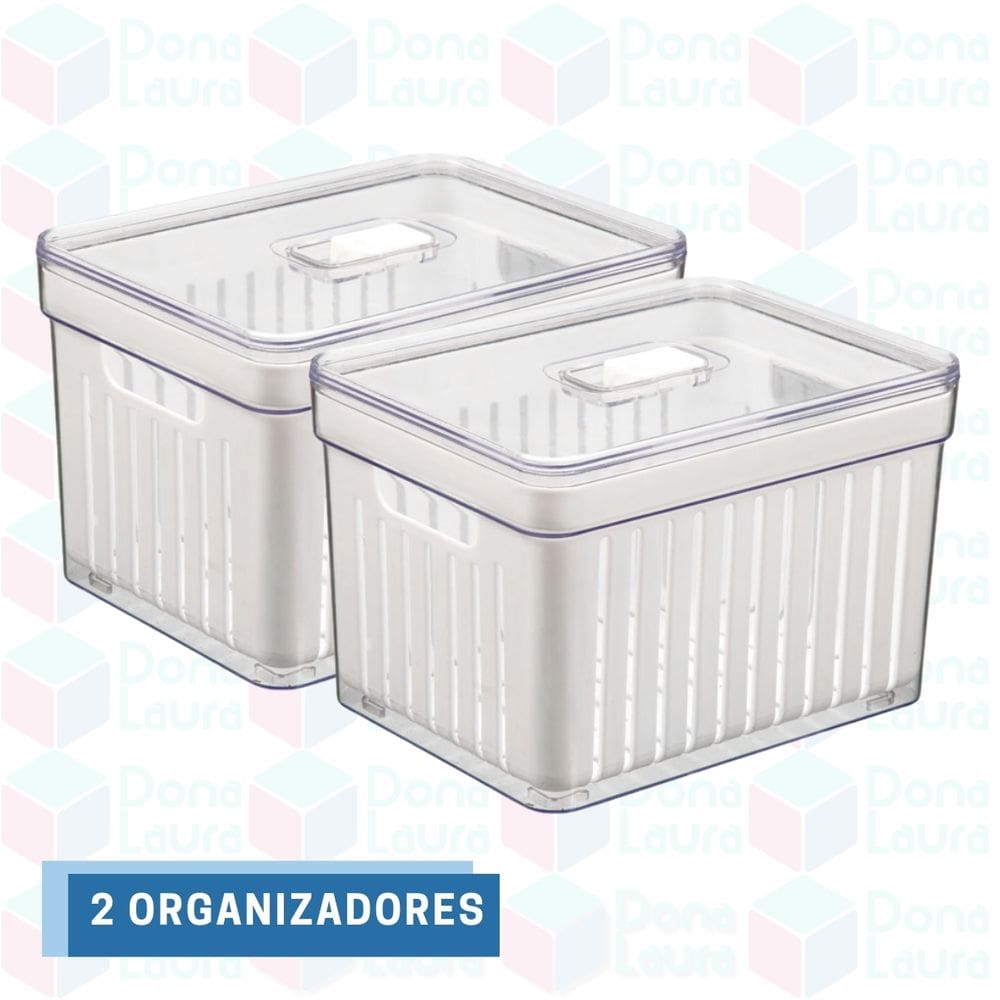 Organizadores Acrílico Geladeira com Cesta Resistente 2 Uni