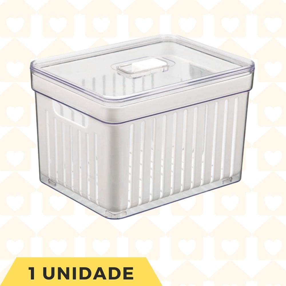 Organizador Alto Retangular com Tampa e Cesta Legumes