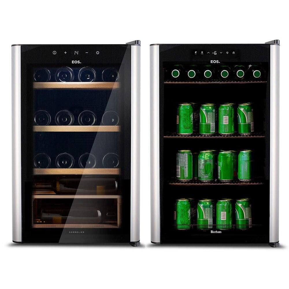 Kit EOS Beer & Wine: Cervejeira 76L ECE80 220V + Adega Climatizada 24 Garrafas EAC24IM 220V