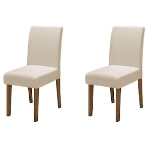 Conjunto Com 2 Cadeiras Estofada Sala De Jantar Trieste Siena Cedro / Areia Dobuê Cedro