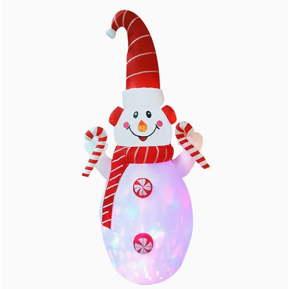 Boneco de Neve Inflavel Natal Natalino Grande Iluminado Festa Decoraçao Casa Jardim Loja Shopping Comercio