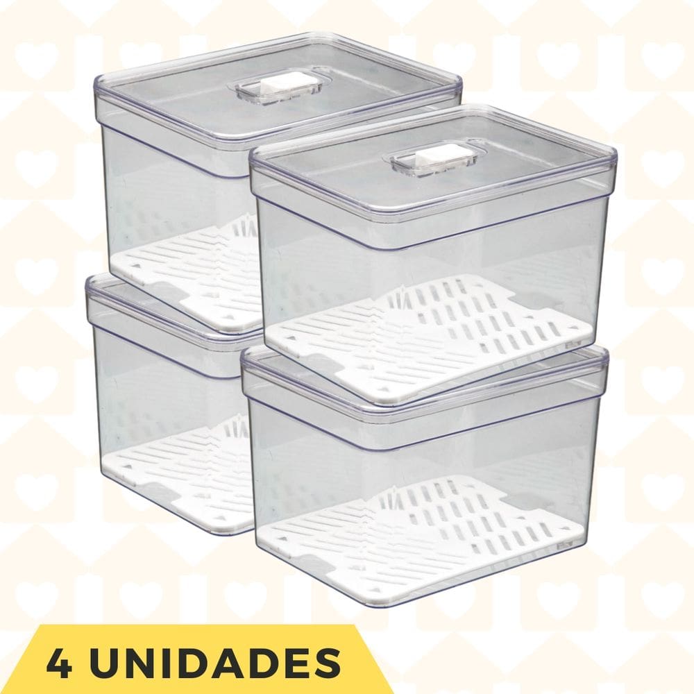 4 Organizadores e Tela Geladeira Frutas Legumes Separador