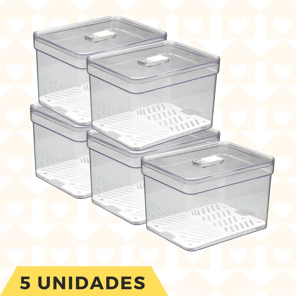 5 Organizadores e Tela Geladeira Frutas Legumes Separador