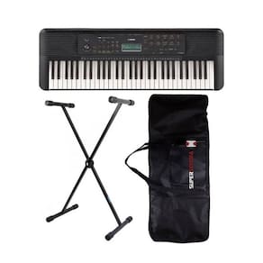 Teclado Musical Yamaha PSR-E283 61 Teclas Portátil Preto + Suporte Em X + Capa