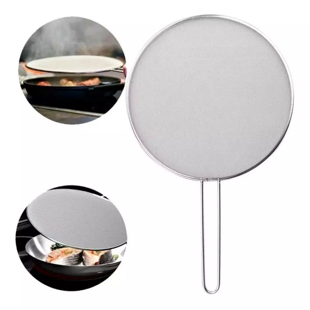 Tela Protetora Anti Respingo Para Fritura em Aço Inox 30cm Resistente