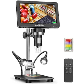 Microscópio digital ANNLOV 1500X com sensor de imagem de 16 MP LCD de 7 polegadas