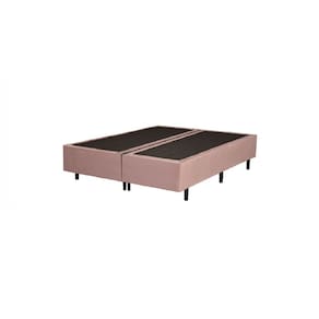Base Box Queen Bipartido Blindado Suede Rosé