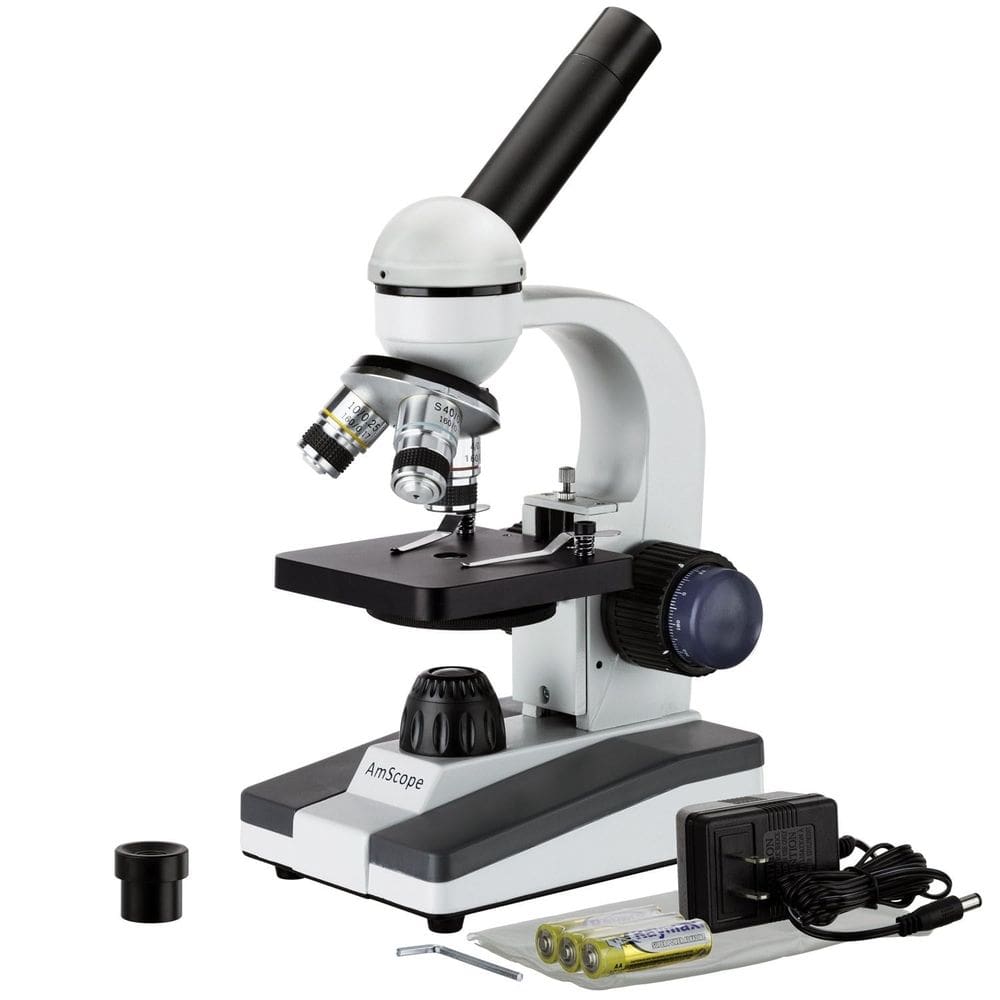 Microscópio Monocular LED Portátil Série AmScope M150 40X-10