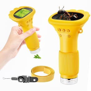 Microscópio digital portátil GinoCaco para crianças com tela de 2"