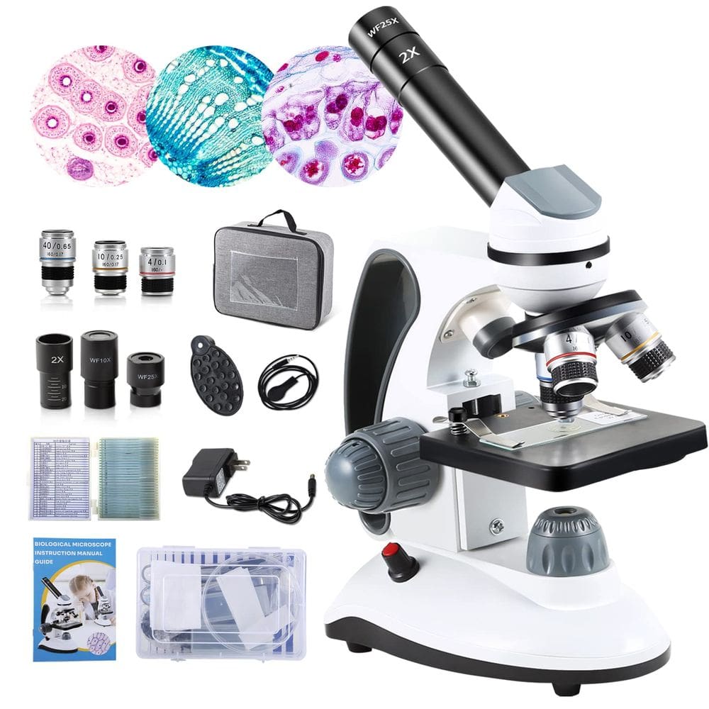 Microscópio Crspexil 40X-2000X para crianças, estudantes e adultos