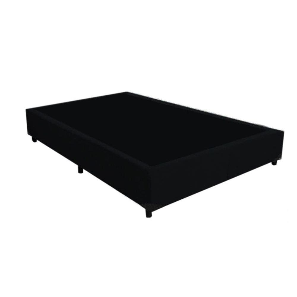 Base Box Viuvão Blindado Sintético Preto 128Cm de Largura