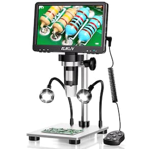 Microscópio Elikliv EDM9 LCD Digital 1200X de 7 polegadas, 1080P com 12 MP