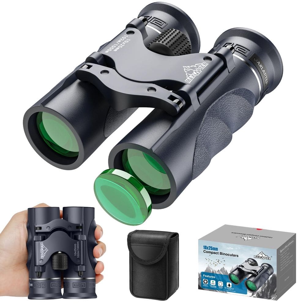 Binóculos MAXLAPTER 10x25 HD para adultos e crianças com estojo