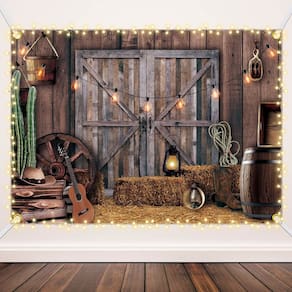 Pano de fundo de festa Moukeren Western Cowboy Classic 4 x 2m