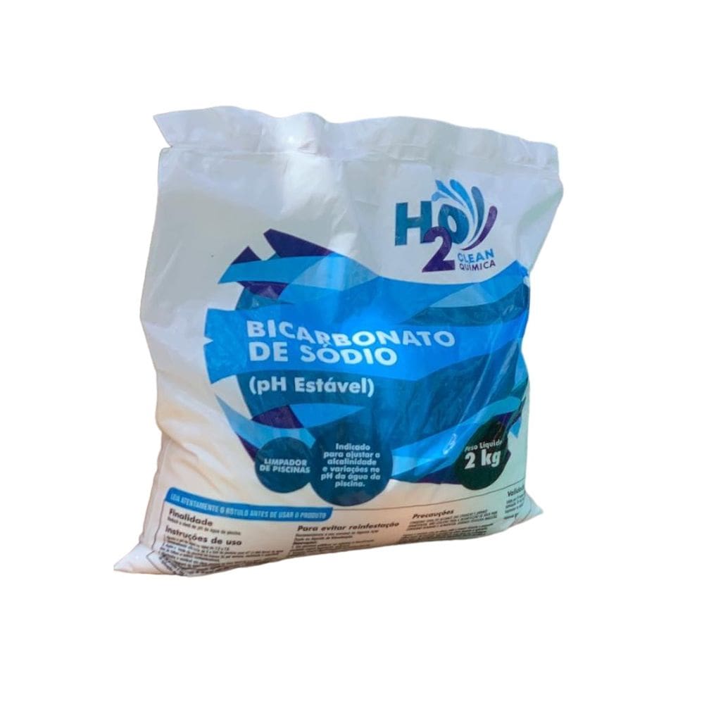 Bicarbonato De Sódio PH Estável  Para Piscina 1 Unidade 2KG H2O Clean Química