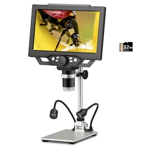Microscópio digital Koolertron LCD de 9 polegadas 12MP 1600X 1080P