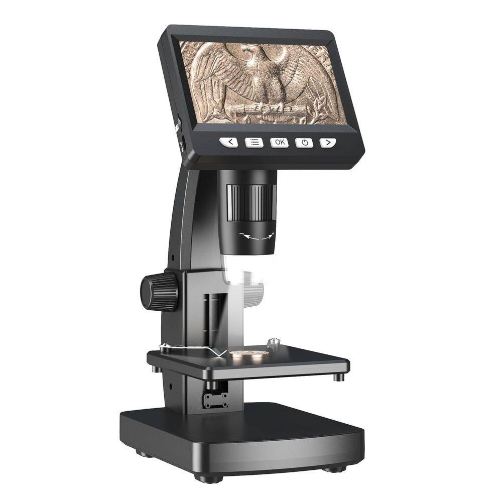 Microscópio AOPICK 500X de ampliação com 8 luzes LED para crianças