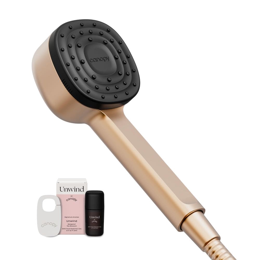 Massageador portátil de chuveiro filtrado e couro cabeludo Canopy Brass