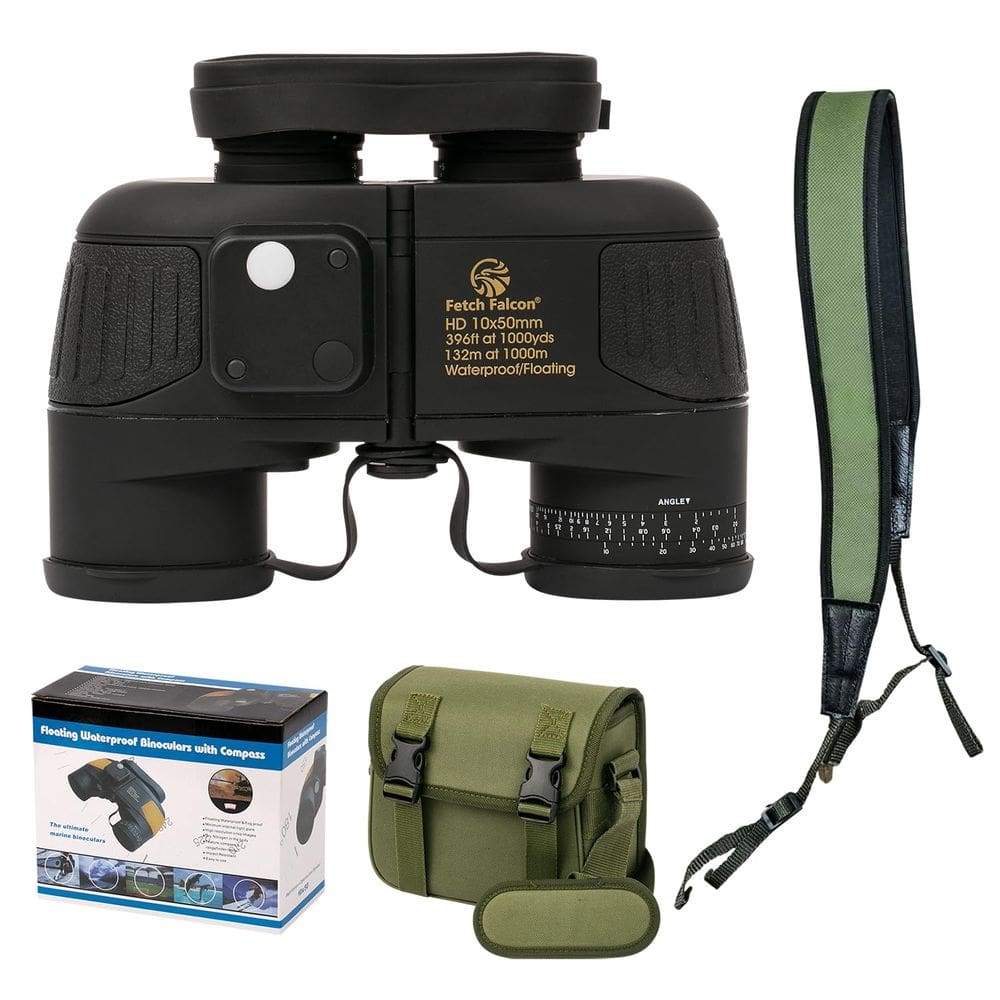 Binóculos Fetch Falcon 10x50 Military Waterproof para adultos