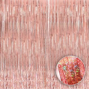 Cortina de franja KatchOn Iridescent Rose Gold XtraLarge 96x244