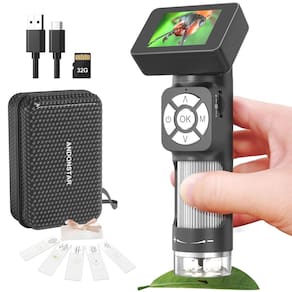 Microscópio de bolso Andonstar AD112 500X com 2 telas LCD