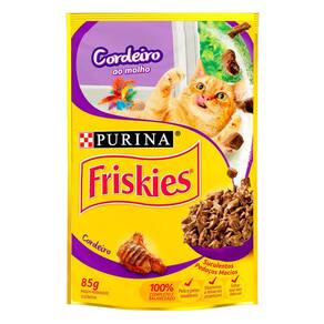 Ração Úmida para Gatos Friskies Adultos Sabor Cordeiro ao Molho em Sachê 85g