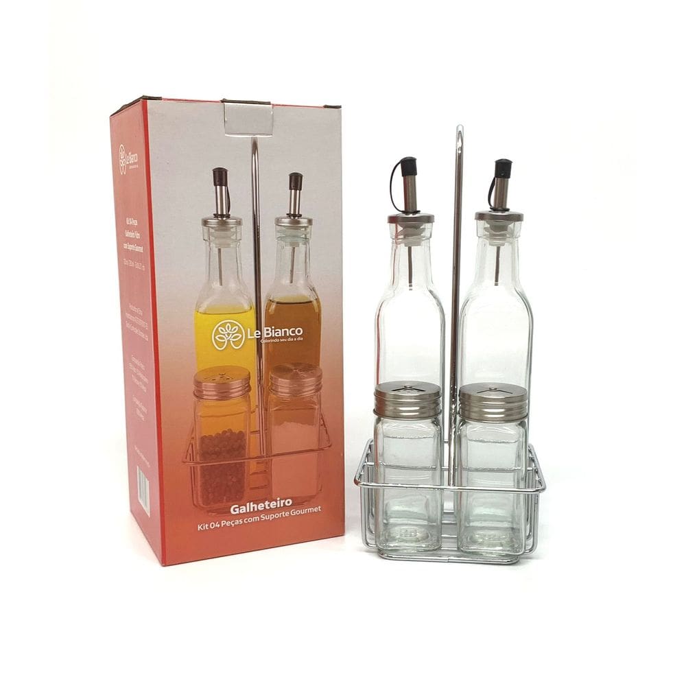 Galheteiro 4 Peças c/ Suporte Gourmet - Le Bianco