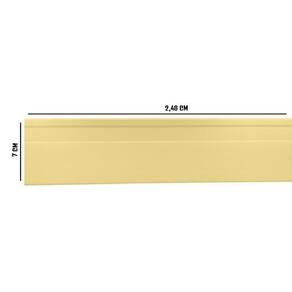 Kit com 3 Barras Rodapé de PVC 7cm x 15mm x 2,40m Master Bariri 7,2m Marfim