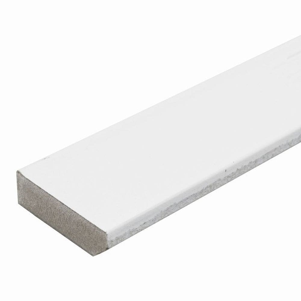 Kit com 15 Barras Rodapé de MDF 5cm x 15mm x 2.20m Revestido Liso Casablanca 33m Branco