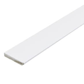 Kit com 3 Barras Rodapé Liso 10cmx1,5cmx220cm MDF Revestido Casablanca 6,6m Branco