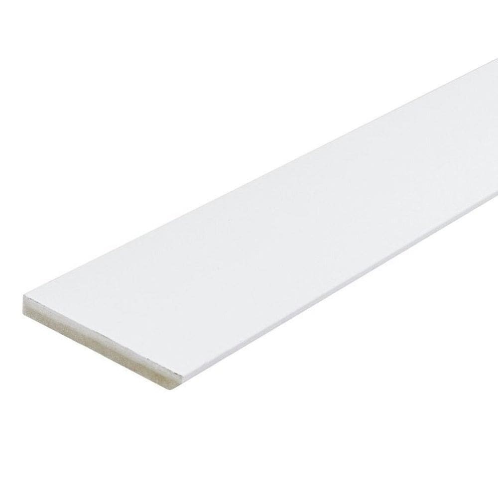 Kit com 15 Barras Rodapé de MDF 15cm x 15mm x 2.20m Revestido Liso Casablanca 33m Branco