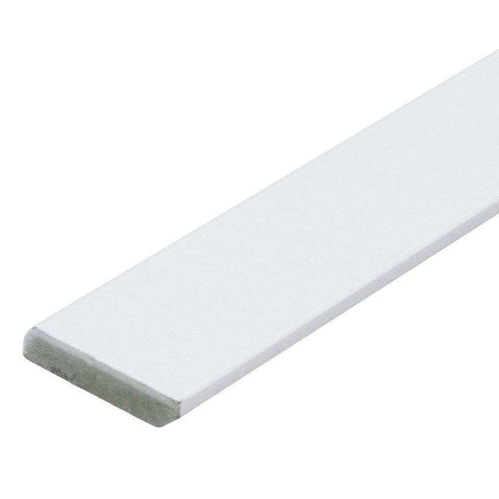 Kit com 10 Barras Rodapé de MDF 7cm x 15mm x 2.20m Revestido Liso Casablanca 22m Branco
