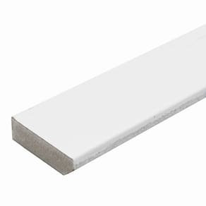 Kit com 5 Barras Rodapé de MDF 5cm x 15mm x 2.20m Revestido Liso Casablanca 11m Branco