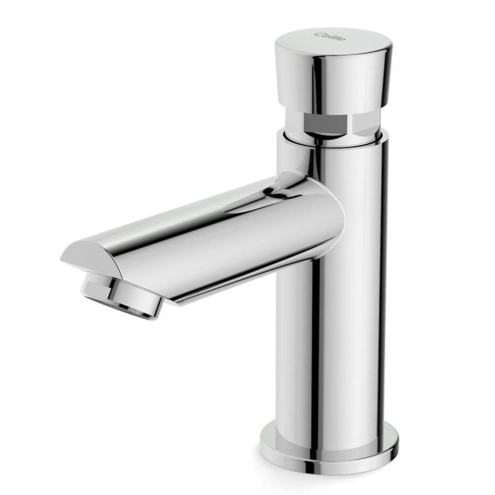 Kit com 2 Torneira para Banheiro de Mesa Bica Baixa Fechamento Automático Ecopress Celite Cromado