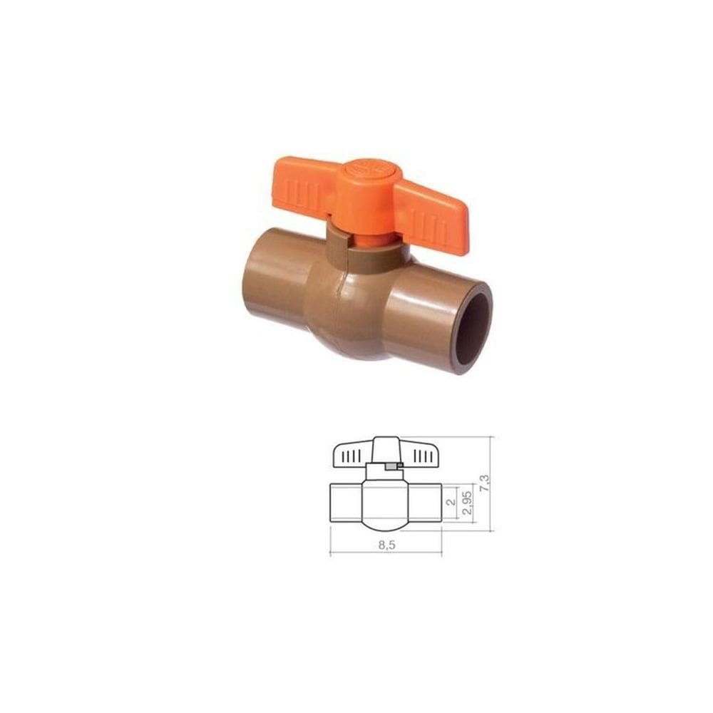 Kit 2 Registros Esfera 20mm Cartela Civitt Marrom