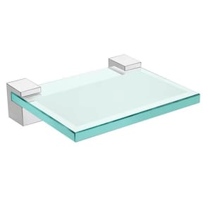 Kit com 3 Saboneteira de Vidro Ritmo 11,4x17,5cm Cromado