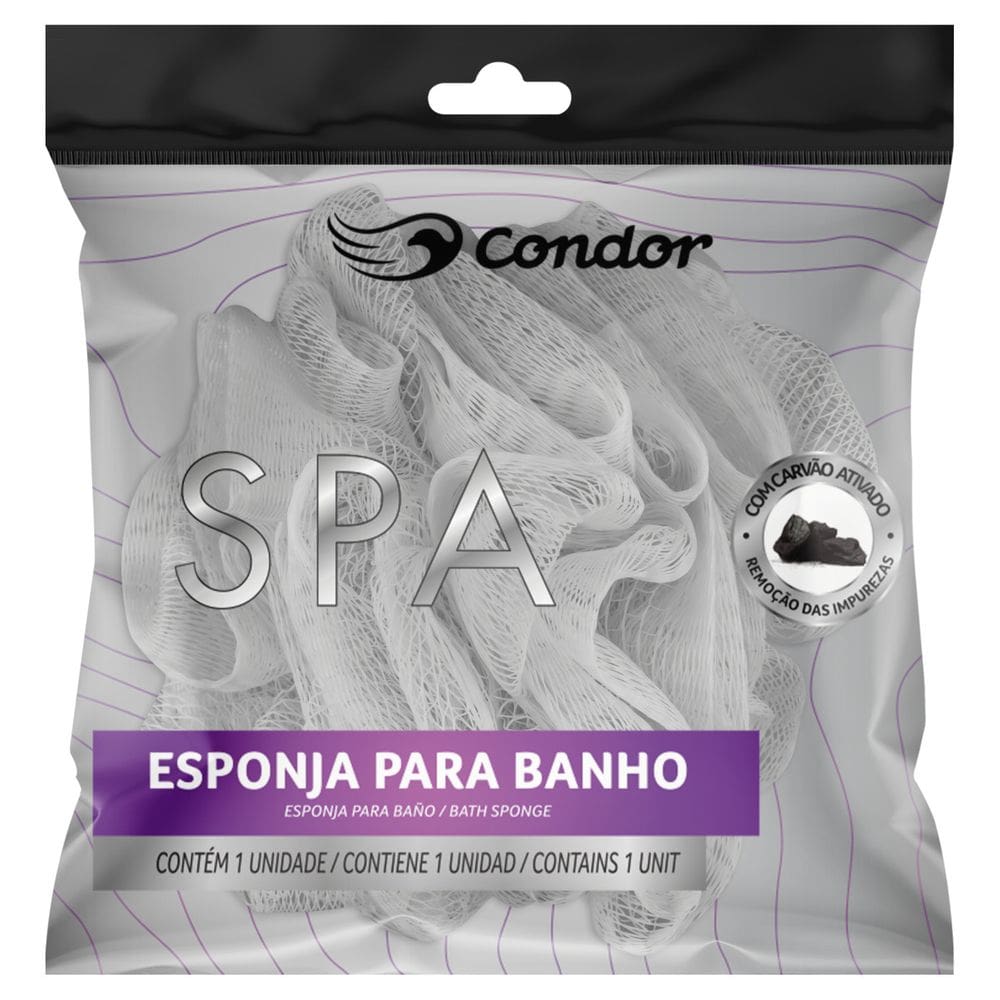 Esponja para Banho com Carvão Ativado Condor Spa