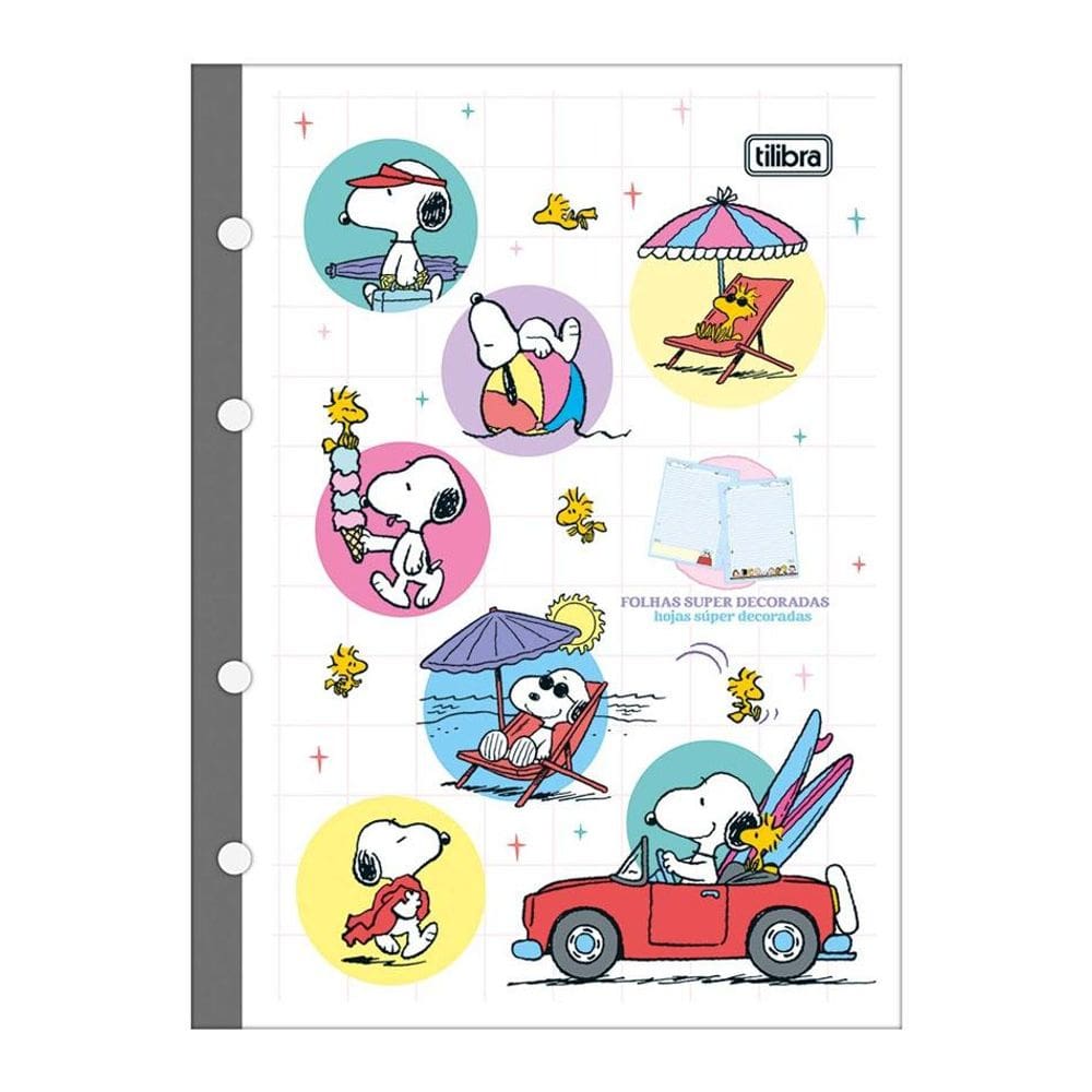 Bloco para fichário colegial Snoopy 4 furos 80 fls - Tilibra