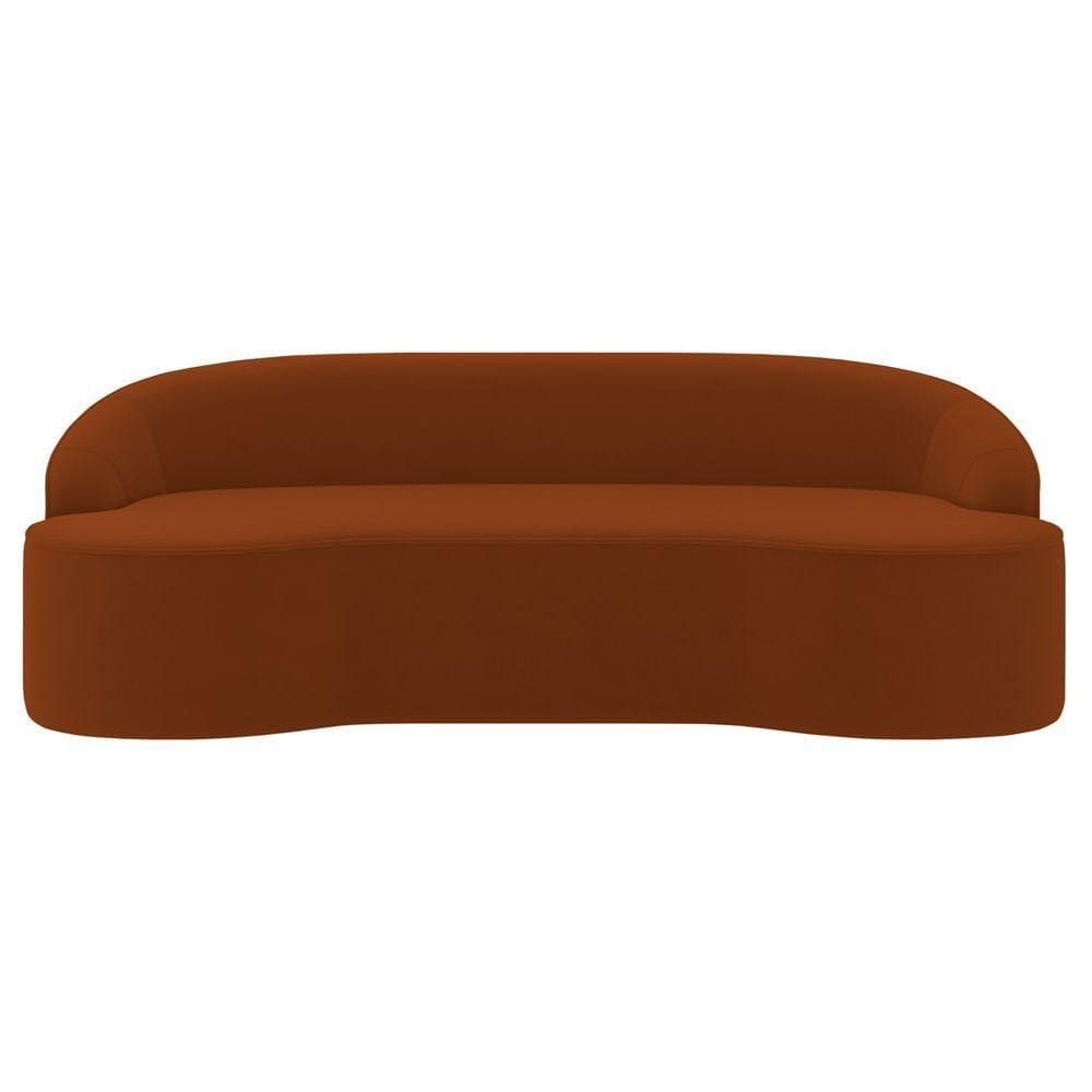 Sofá 5 Lugares Para Sala De Estar Living 280cm Theo D06 Veludo Laranja - Mpozenato