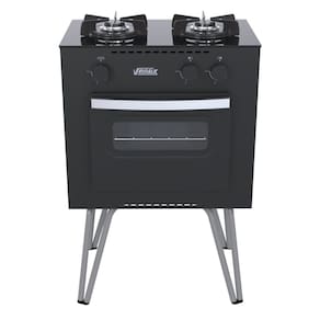 Fogao 2 Bocas Venax Mini Cook Preto Fosco Gas Glp