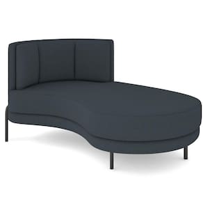Chaise Longue Divã 164cm Braço Esquerdo Logus D06 Bouclê Chumbo - Mpozenato