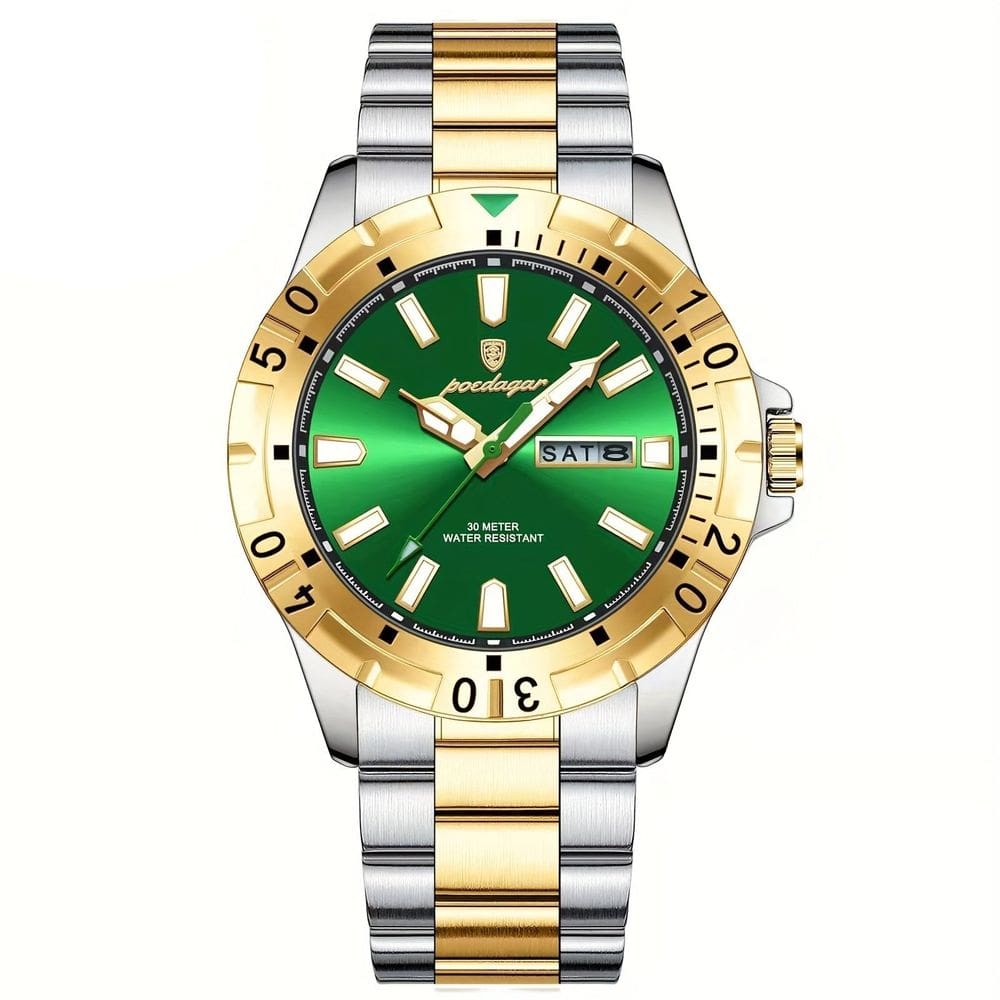 Relógio Masculino Impermeável  Pulseira de Aço Inoxidável Movimento Quartzo Estilo Casual
