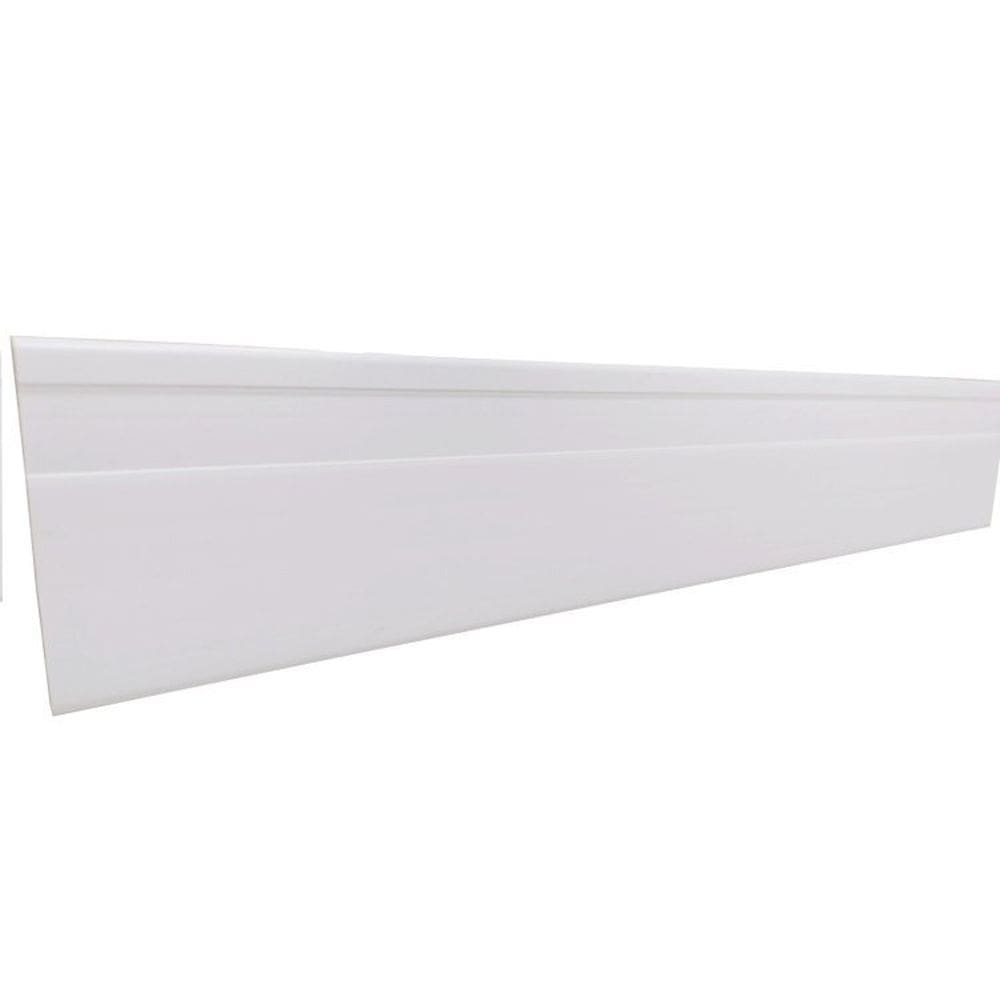 Kit com 20 Barras Rodapé de PVC 7cm x 15mm x 2,40m Master Bariri 48m Branco