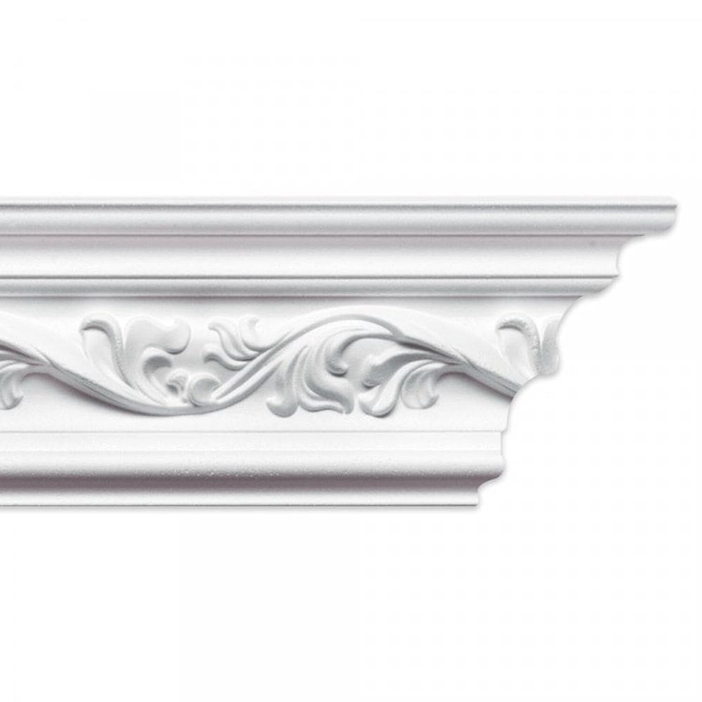 Kit com 5 Barras Roda Teto Andrea Perfil de Poliestireno Homestar 10m Branco