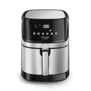 Fritadeira Elétrica Air Fryer Sem Óleo 5L Dako com Painel Digital 1700W Preto/Inox 127V