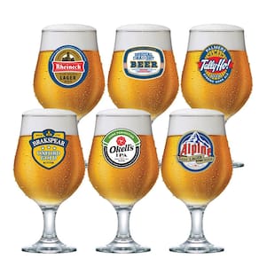 Taças de Cerveja Frases Rótulo Belgica 380ml 6 Peças Ruvolo