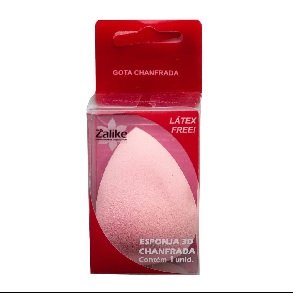 Esponja Gota Chanfrada Zalike 3D Latex Free com 1 Unidade